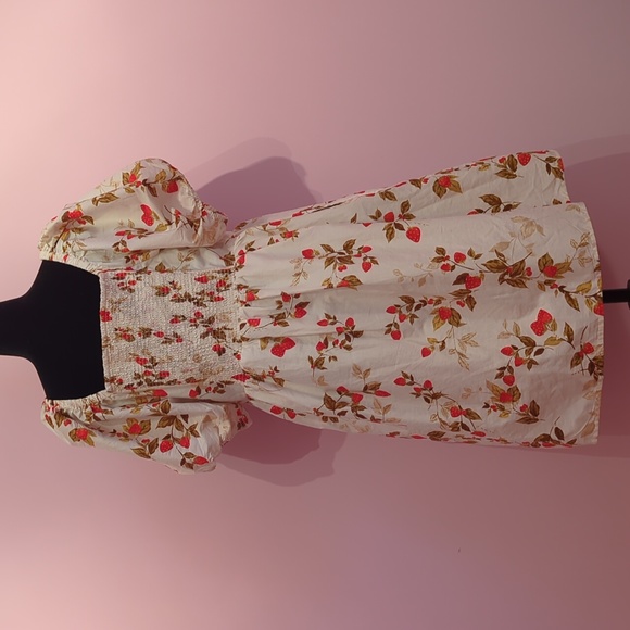 Old Navy Floral Mini Dress - Cream and Red - Picture 3 of 5